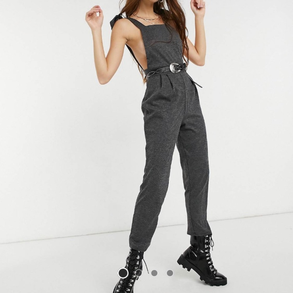 Size 4 ribbed charcoal grey overalls ASOS